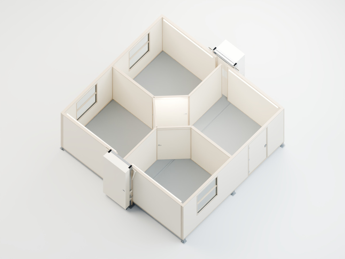 FORTS 38 Diamond Four Room layout with three enclosed rooms around a central common area