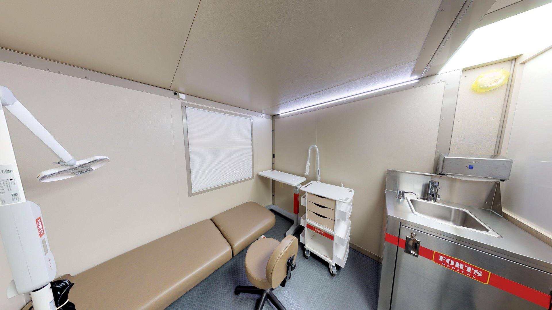 Examination room inside a FORTS medical clinic